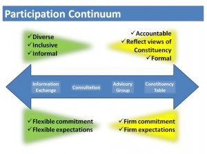 The relationship between the three levels of governance at the RSCH: participation at the Constituency Table is not absolute.